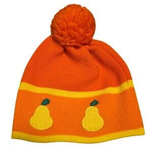 Vintage Hot Gear Pear Pom Beanie Hat - Adorable Winter Accessory